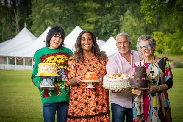 Noel Fielding, Alison Hammond, Paul Hollywood, Prue Leith, the presenters of The Great British Bake Off