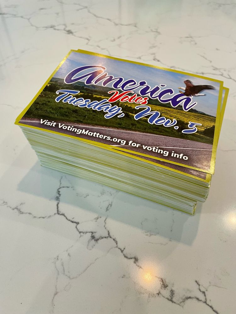 Stack of America Votes postcards