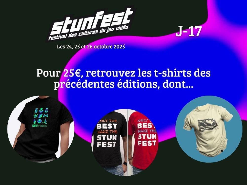 Pour 25€, retrouverez les t-shirt des précédentes éditions, dont...