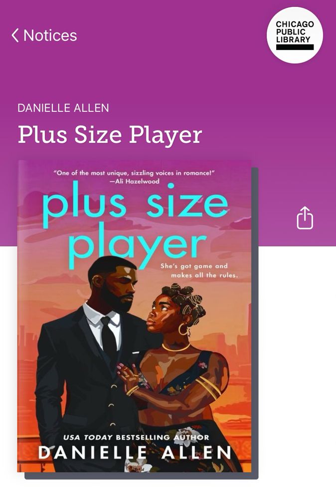 A book titled “Plus Size Player” by Danielle Allen, suggested as my next read by CPL. This author is a different person than the Danielle Allen I have actually read via CPL. whenever I get these suggestions I imagine Ziblatt putting a paper bag over his head and blasting out Tinglers like “How Democracies Bi”.