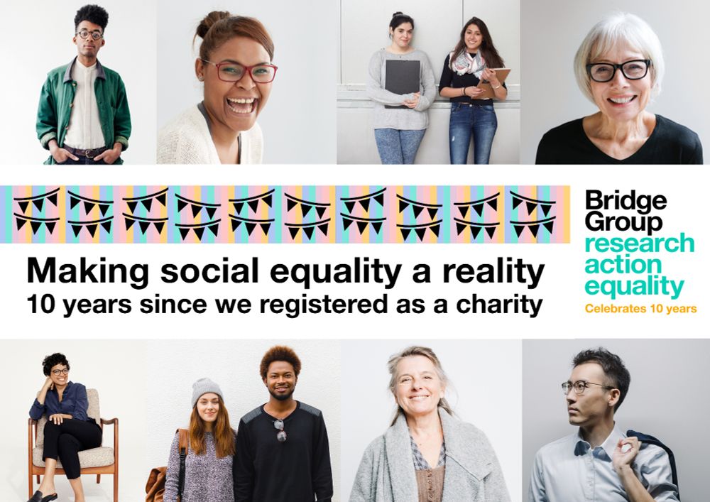 Photos of people with the headline text: Making social equality a reality - 10 years since we registered as a charity.