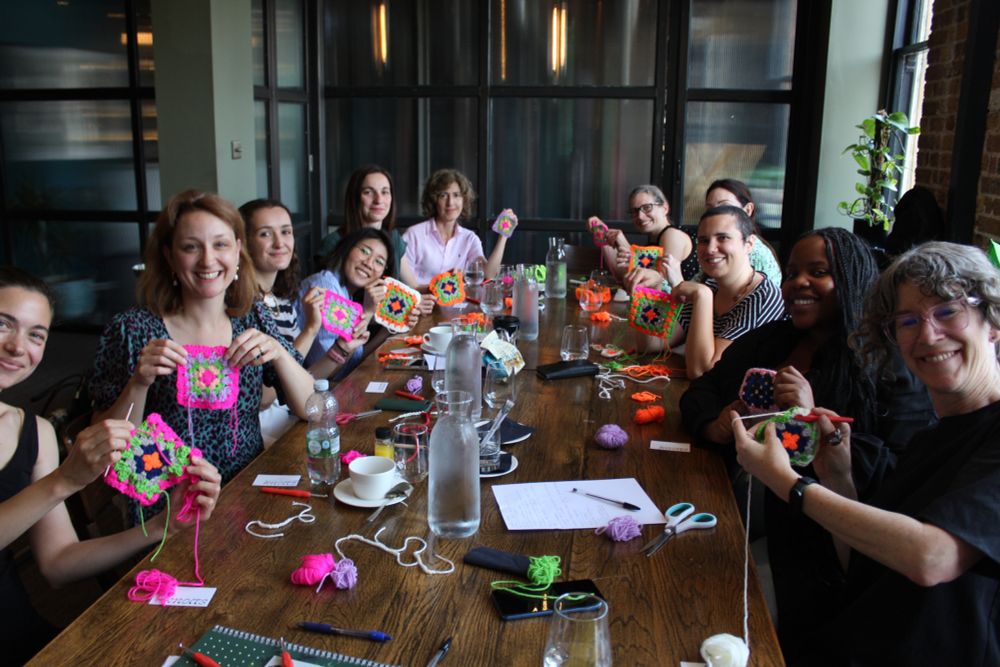 The Bridge Group team is doing some crochet at our Away Day
