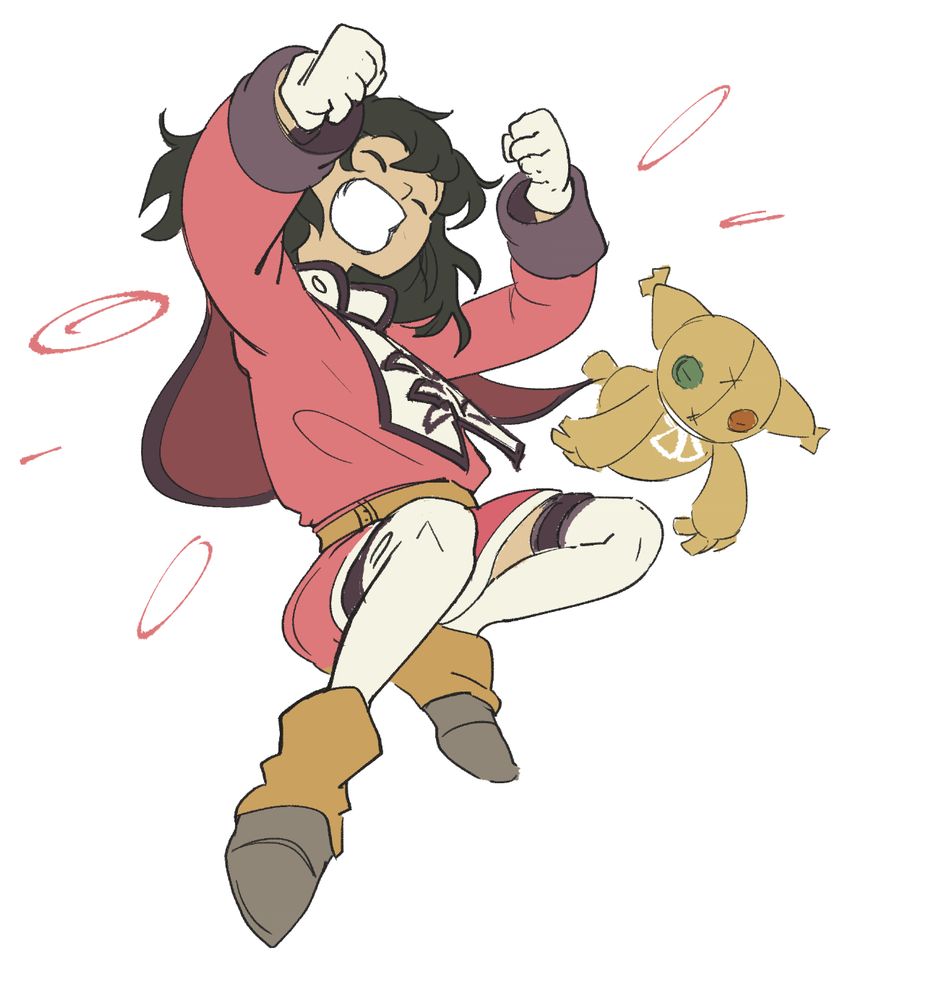 A drawing of anise tatlin from tales of the abyss! She’s jumping and smiling happily.