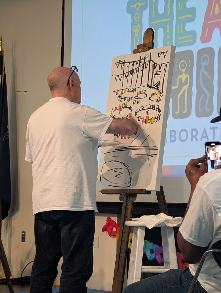 Roland flexing those finger-painting skills. 