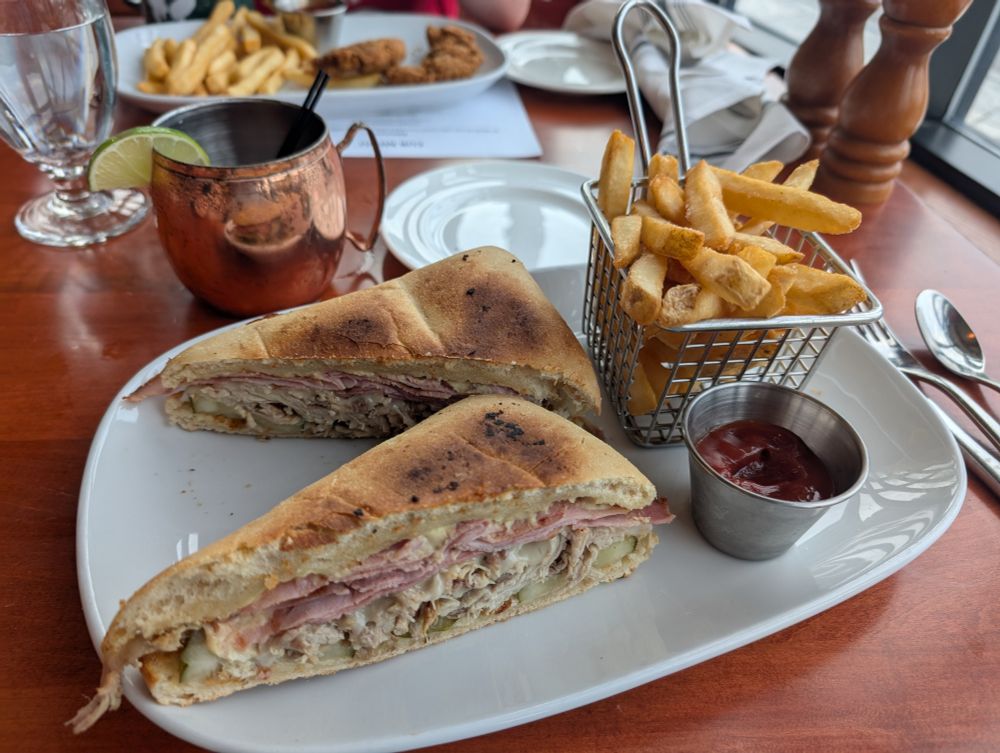 A delicious sandwich from my people in the Caribbean! 
