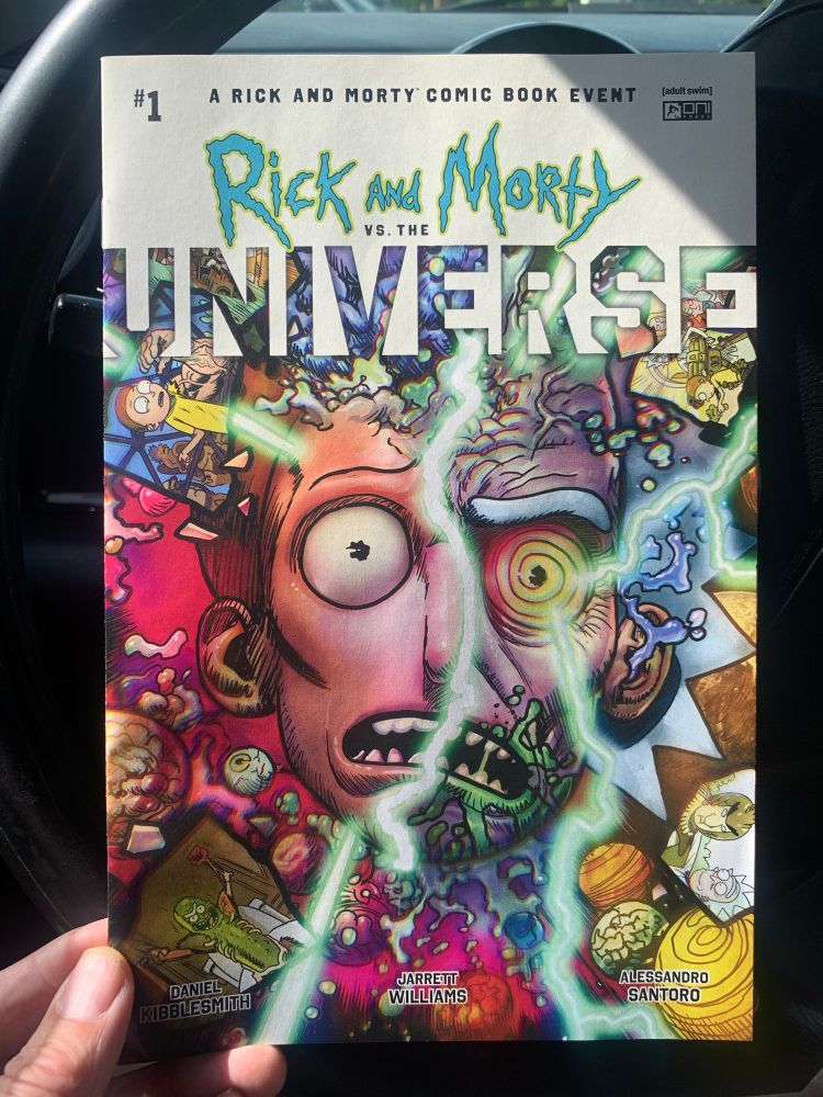 Rick and Morty Comic book cover. “Rick and Morty Vs The Universe.”