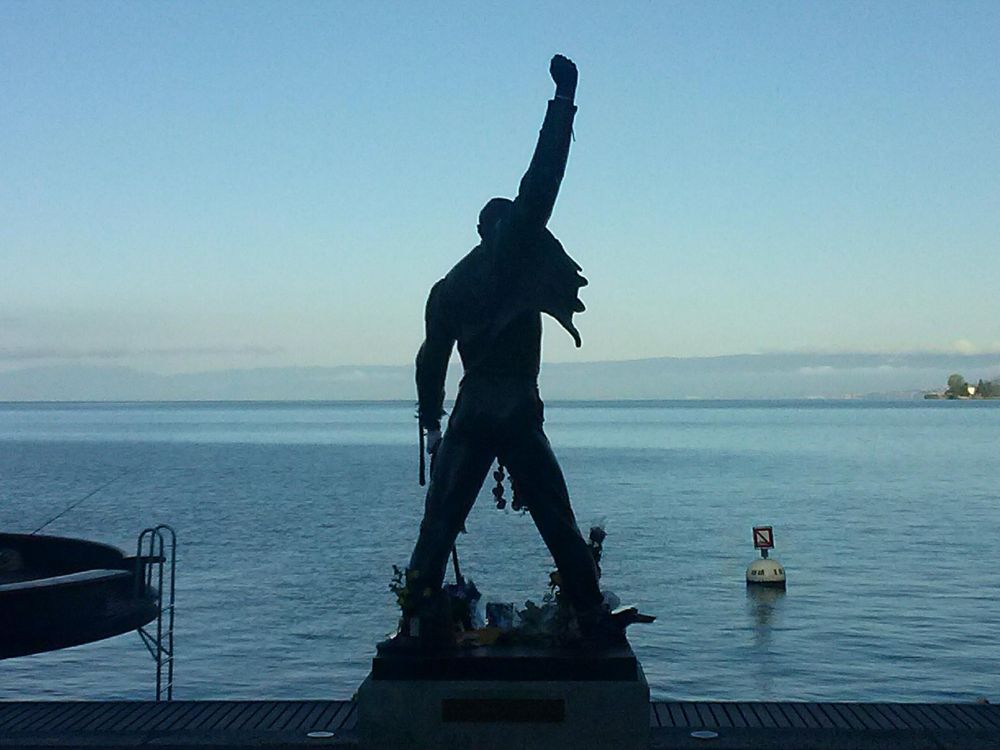Freddie Mercury statue, Montreux, Lake Geneva