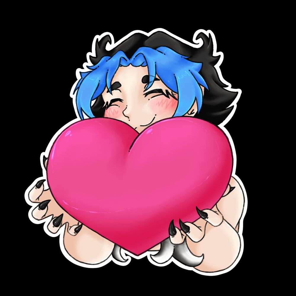 RoVu's Emote: RoVu holding a big pink heart