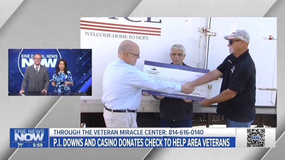 Make You Smile: Presque Isle Downs & Casino Donates Check to Help Area Veterans