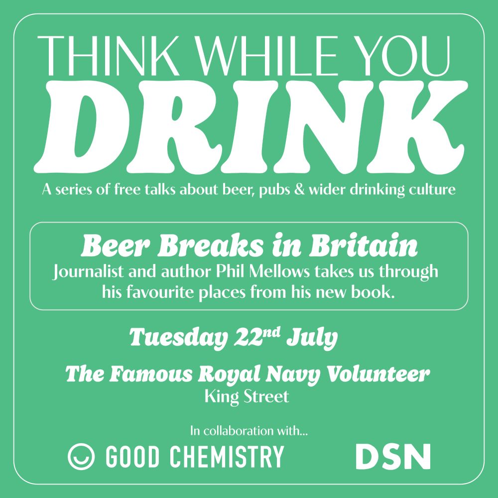 Ad for Think While You Drink event. Details in body of post.