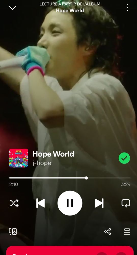 Jhope's Hope World Spotify screenshot 