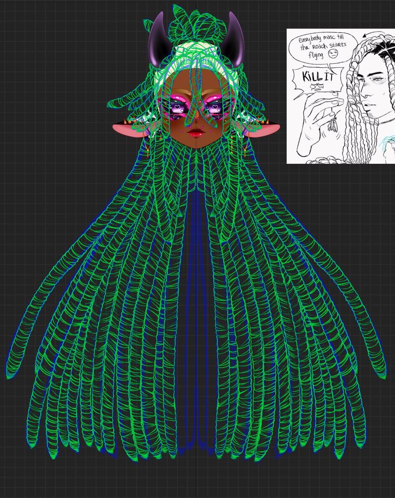 Art of my long hair in sections