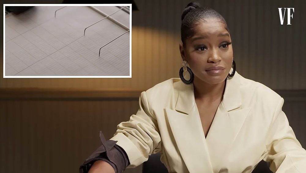 Die Schauspielerin Keke Palmer, die an einen Lügendetektor angeschlossen ist. 