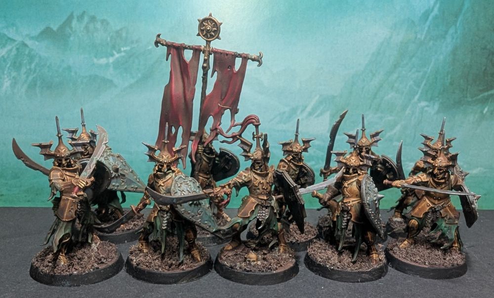 Soulblight Gravelords Barrow Guard with swords and shields 