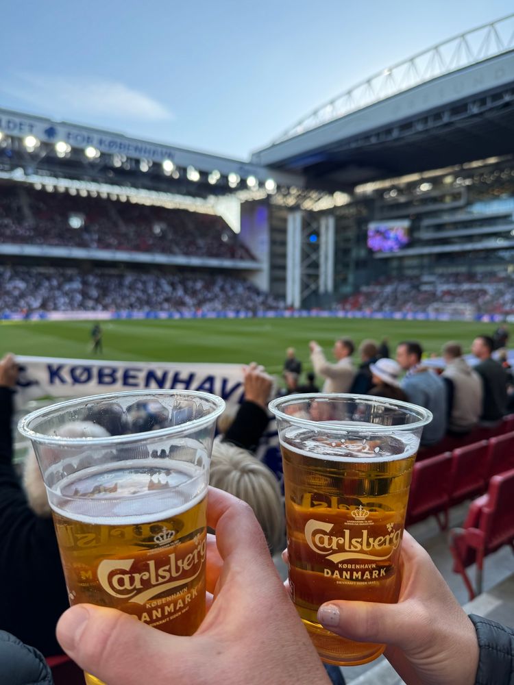 Beers at a soccer game