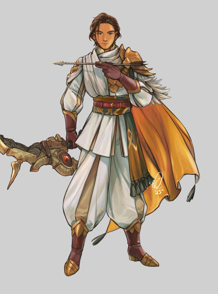 A fanmade resplendent version of legendary Claude from FEH, in Askran attire