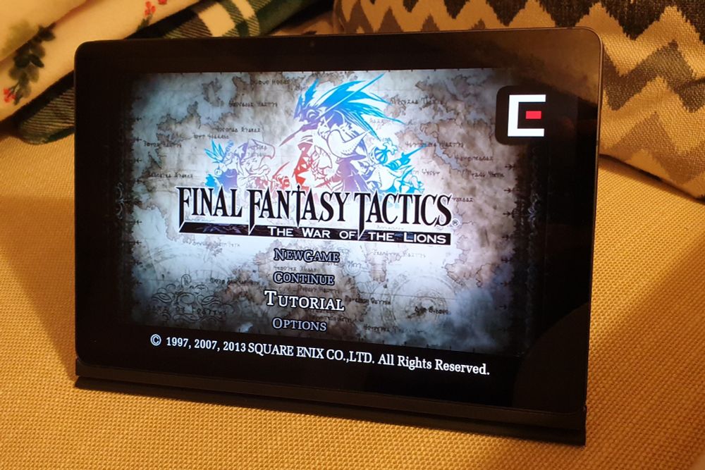 Final Fantasy Tactics running on a tablet