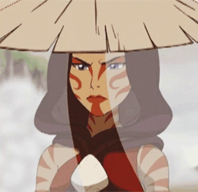 a cartoon of a woman wearing a hat with a red s on her face