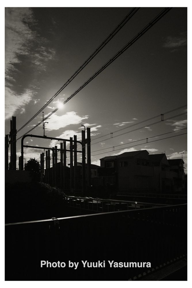 Morning Sun and the Train Viaduct, Tokyo in 2025.
