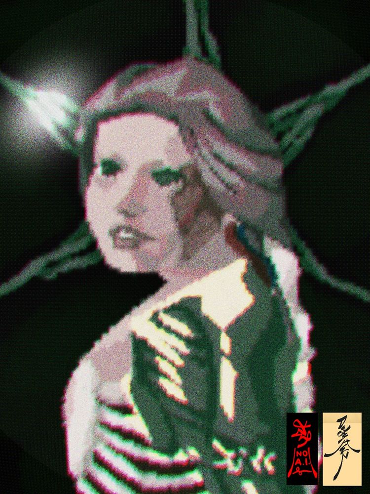 fanart of Logic from Fear & Hunger: Termina (pose referencing from "Girl with a Pearl Earring" painting)