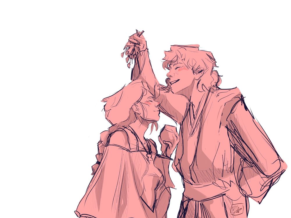 Anakin is being super adorable and trying to kiss the most gorgeous of people in the galaxy under the mistletoe (his wife Padmé). 