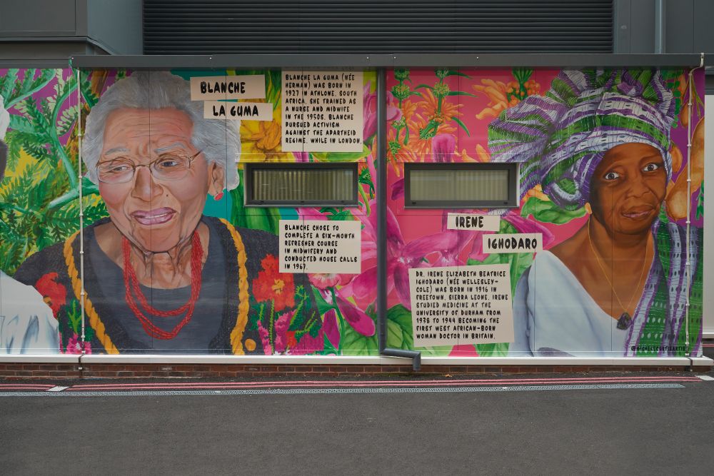 Black Women in the NHS Mural at Guys Hospital, London