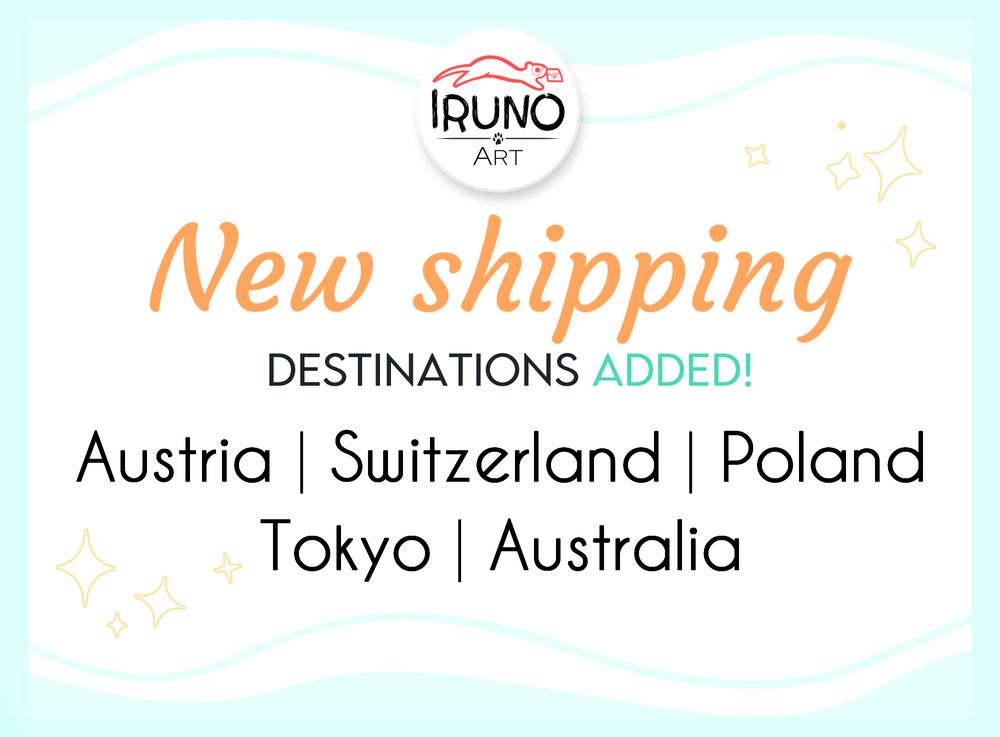 New shipping destinations added!
Austria, Switzerland, Poland, Tokyo, Australia