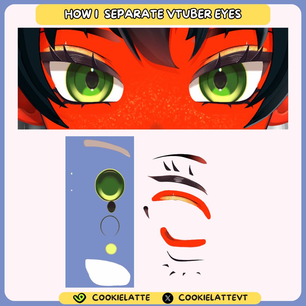 Vtuber eyes layers anime red demon green eyes tutorial how i do separation eyes for rigging

