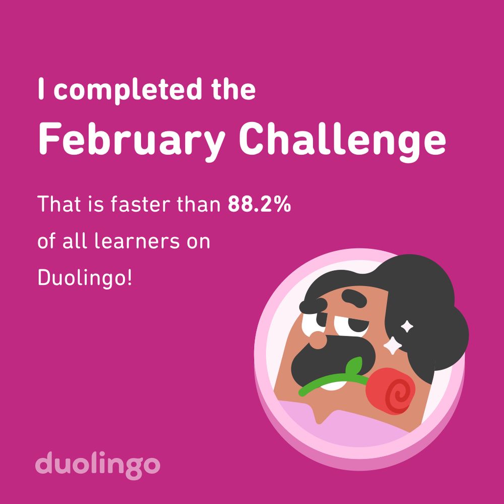 Duolingo February challenge badge