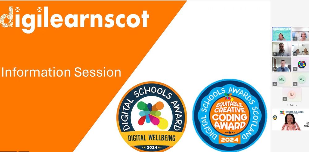 Slide presented at the DigiLearnScot webinar on the Digital School Awards.