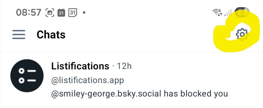 Chat window, click the Setting button 