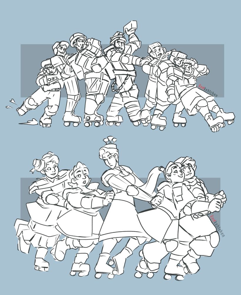 Simple digital drawing with rough outlines and not coloured in.
The Starlight Express freight train. Rusty is pushing Caboose, Dustin, Flattop and the Rockies.
The Starlight Express passanger train. Rusty is pulling Pearl, Belle, Dinah and Carrie.