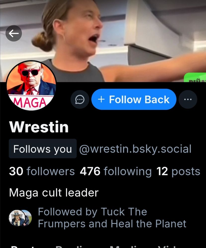 Image of a maga profile on bsky