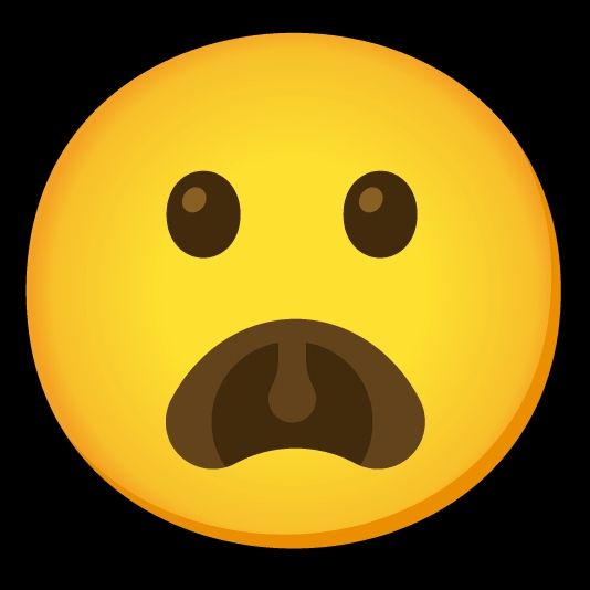 Oversized gasp emoji.