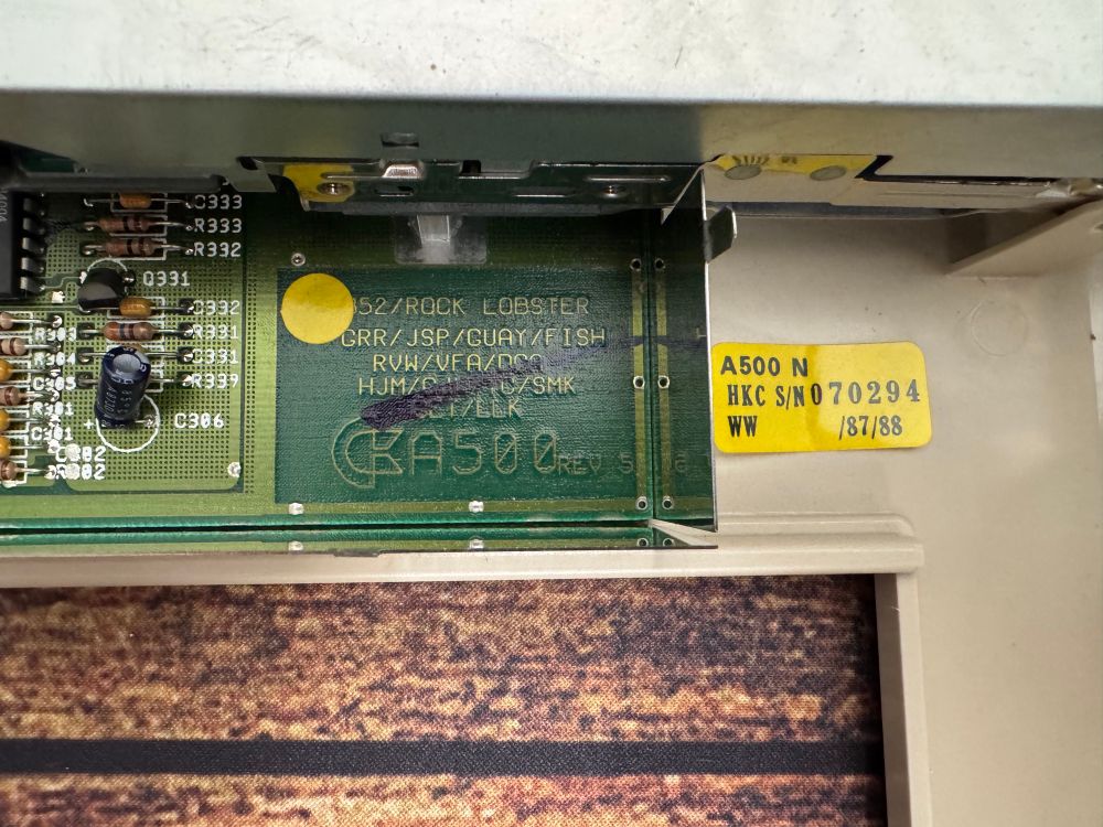 A500 serial and revision info