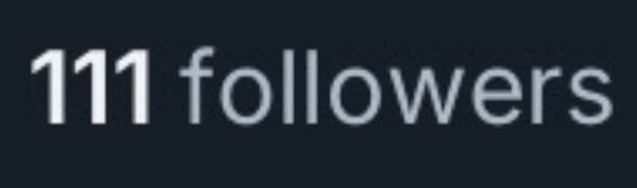 Text: 111 followers