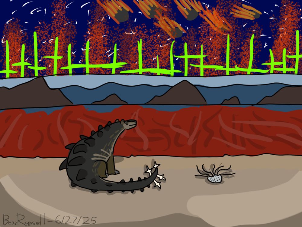 Two wretched lifeforms (Deimaximerror and the infamous Belly-up box jellyfish) having their last moments in the end of times. When the world comes tumbling down, tumbling down, tumbling down.