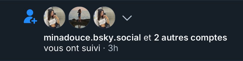 Capture d’écran de 3 personnes qui m’ont suivi  