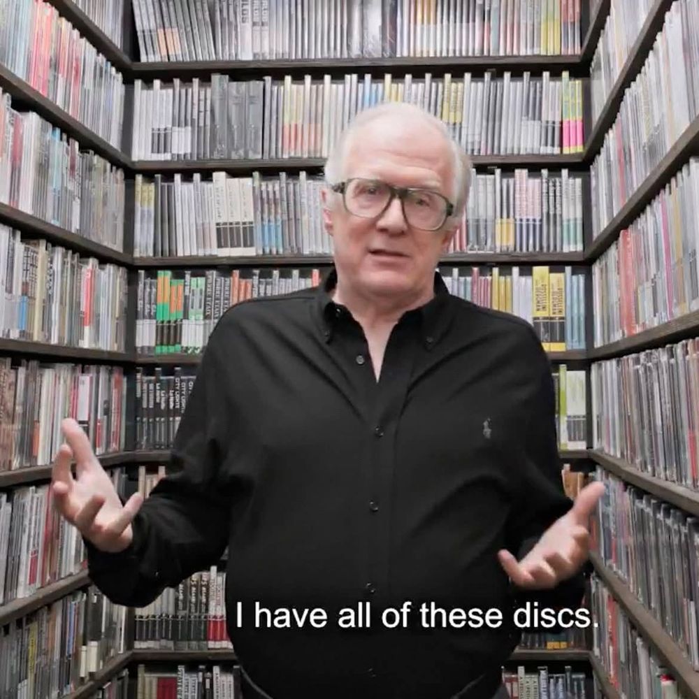 The enviable Tracy Letts in the Criterion Closer saying "I have all of these discs."