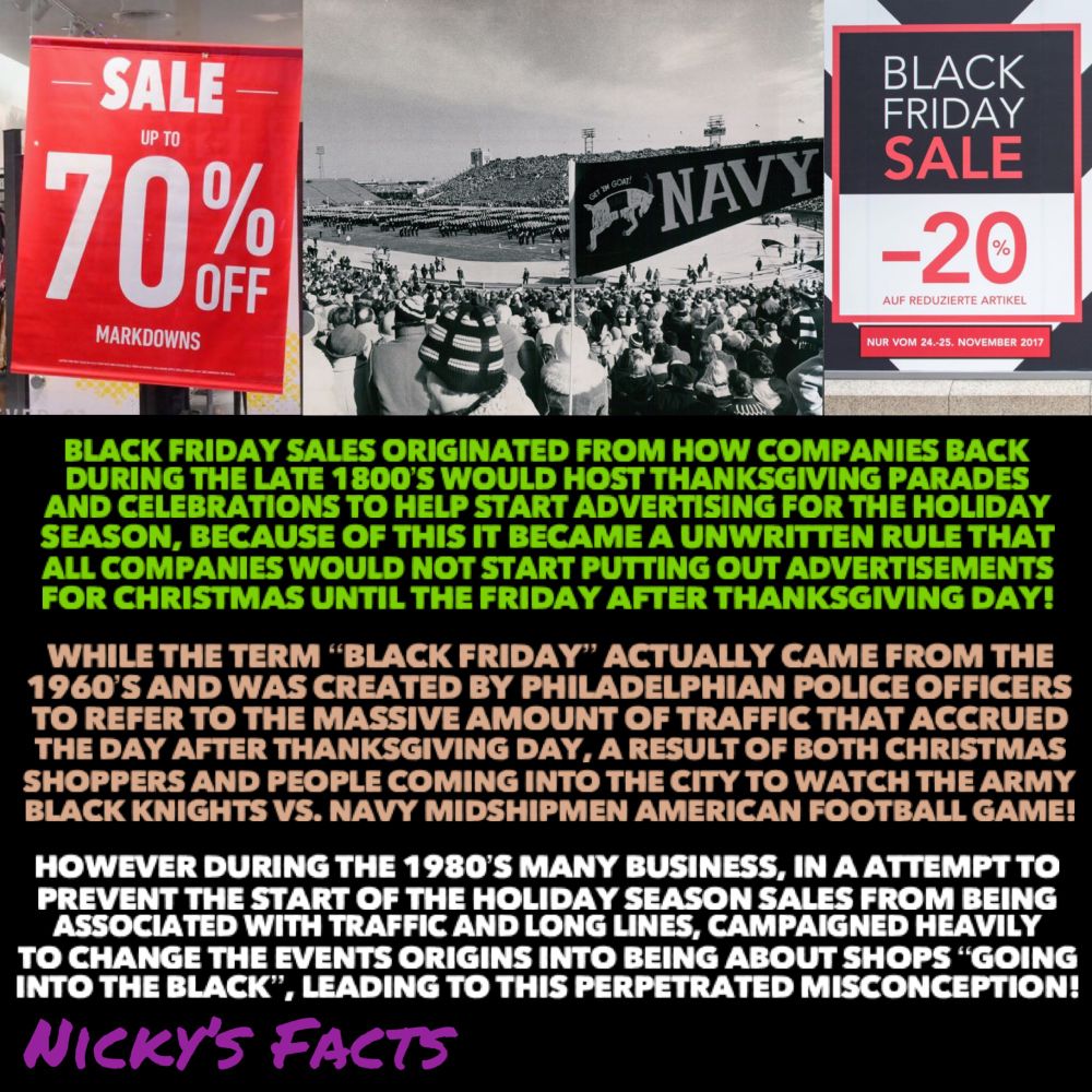 History facts on the origins of Black Friday and how the term “Black Friday” originated from the Philadelphia police department!🛍️