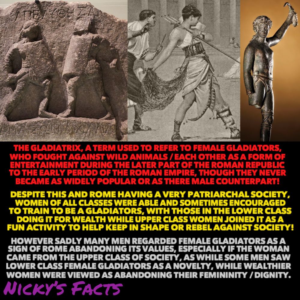 History facts about the gladiatrix: female gladiators!⚔️