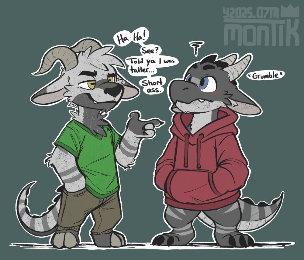 Benji poking fun at Monti for being shorter