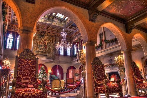 Interior of the Ca' d'Zan a Venetian Revival style manor in Sarasota, FL. Once home to the circus magnate John N. Ringling. It is a peak example of Rococo Revival and Guilded Age Opulence. 