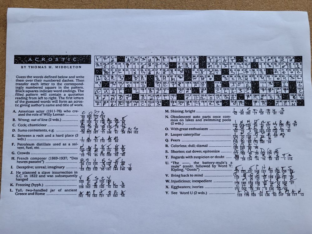 The assumption that welfare recipients are mostly idlers, malingerers, lazy slobs, moochers or bums who scrupulously avoid getting a job is a cruel libel on a class that cannot reply through press conferences, lobbies or PR men. NYT acrostic 1991. 