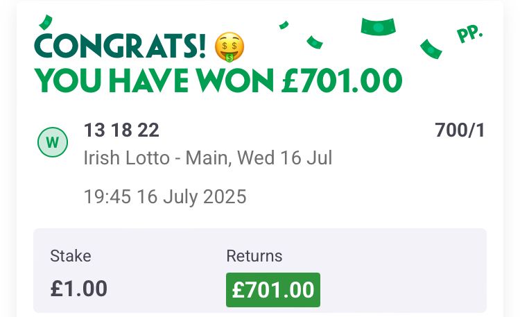 A screenshot saying £701