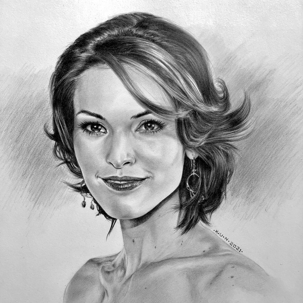 Graphite portrait of FBI actress Alana de la Garza from 2020 rendered in graphite on an 11x14” format