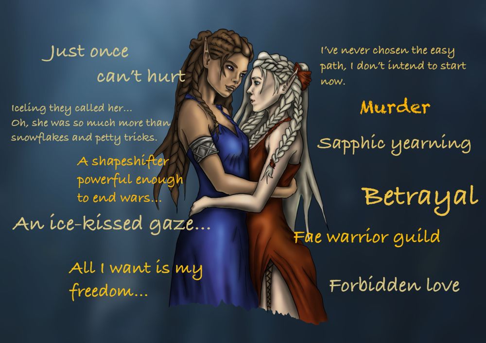 Tropes and vibes page featuring artists own art of MCs embracing 