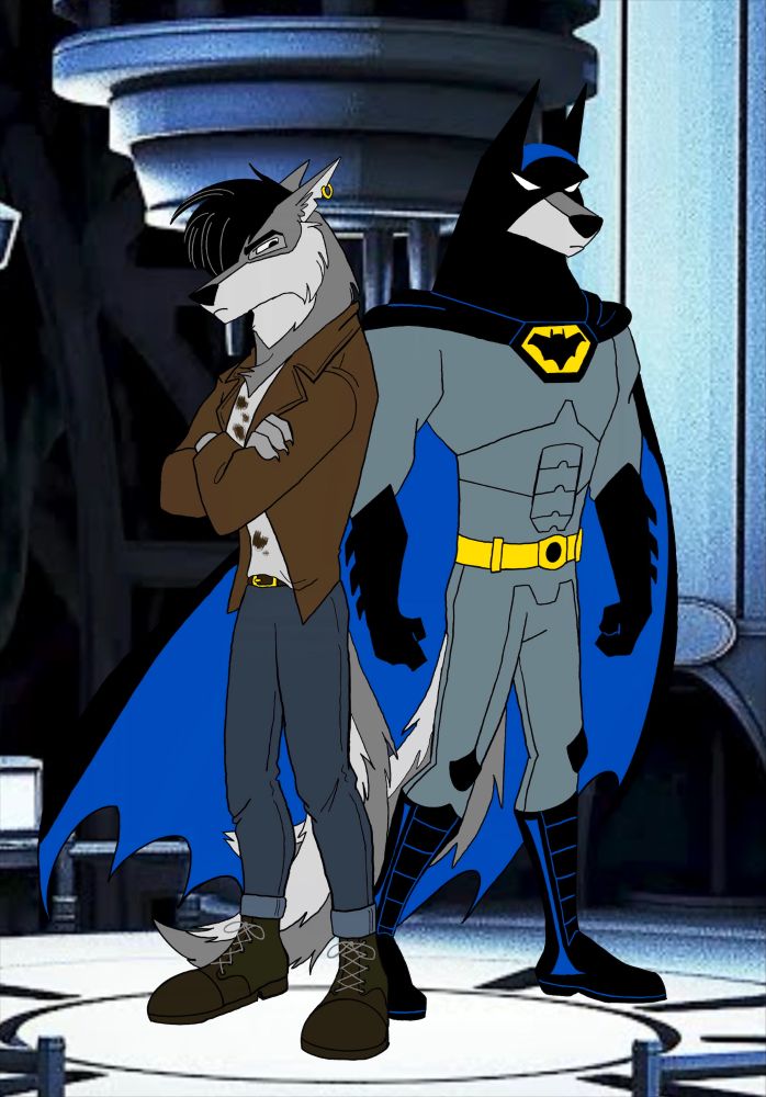 Real name: Ace Finger
Age: 32
Sex: Male
Species: Grey wolf
Sexuality: Gay
Powers/abilities: Athletic, high intelligence skills, master martial artist, reflexes, acrobatics, 
strong will, mechanical skills, master intimidator, hacker.

Ace was raised in the lower-class side of Gotham city where himself, his mother and father 
would struggle to keep ends meet. Yet despite this, that did not stop them from being a loving 
and healthy family together as they would always be there for each other when they needed it.
One night however would be an event that would change the young cub forever as his parents 
were targeted by a ruthless crime gang that broke into their home and killed them, and in front 
of the young Ace as he was watching the whole murder from his hiding place.
After being shipped around to different foster homes over the years, when the grey wolf turned 
18, he decided to travel to a monastery in the high mountains found in South Korea where he 
would be trained by a Jackle named Henri Ducard.
After being away for almost 14 years, he decides to return to his home city and become a 
vigilante at night so that he could try and strike fear into the hearts of his enemies. At the first 
few nights of crime fighting, Ace did not feel like he was striking fear into the crooks he fought 
the way he wanted and after brainstorming a few ideas, he finally produced a costume that 
was inspired by his fear of bats when he was a child.
At the day, Ace Finger works at his father’s garage and is paid to fix up other animal’s cars, he 
usually keeps to himself as to not draw attention.

At night, he becomes the thing nightmares fear in the night, a dark knight that helps right the 
wrongs in the city.

He is Ace the Bat-hound.