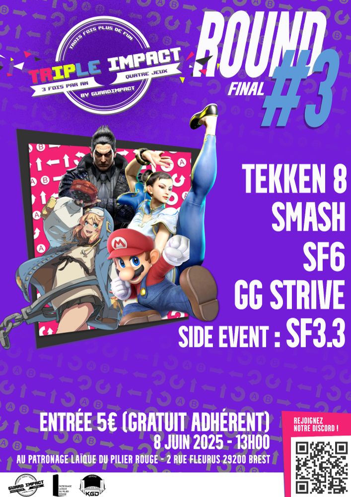 Affiche du prochain tournoi triple impact à Brest
