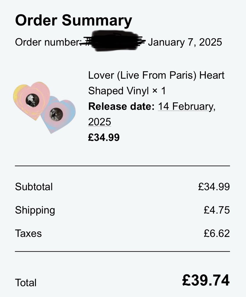 Lover Live from Paris Vinyl